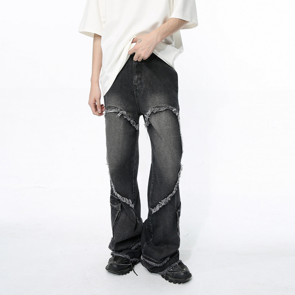 HEART Baggy Embroidered Jeans