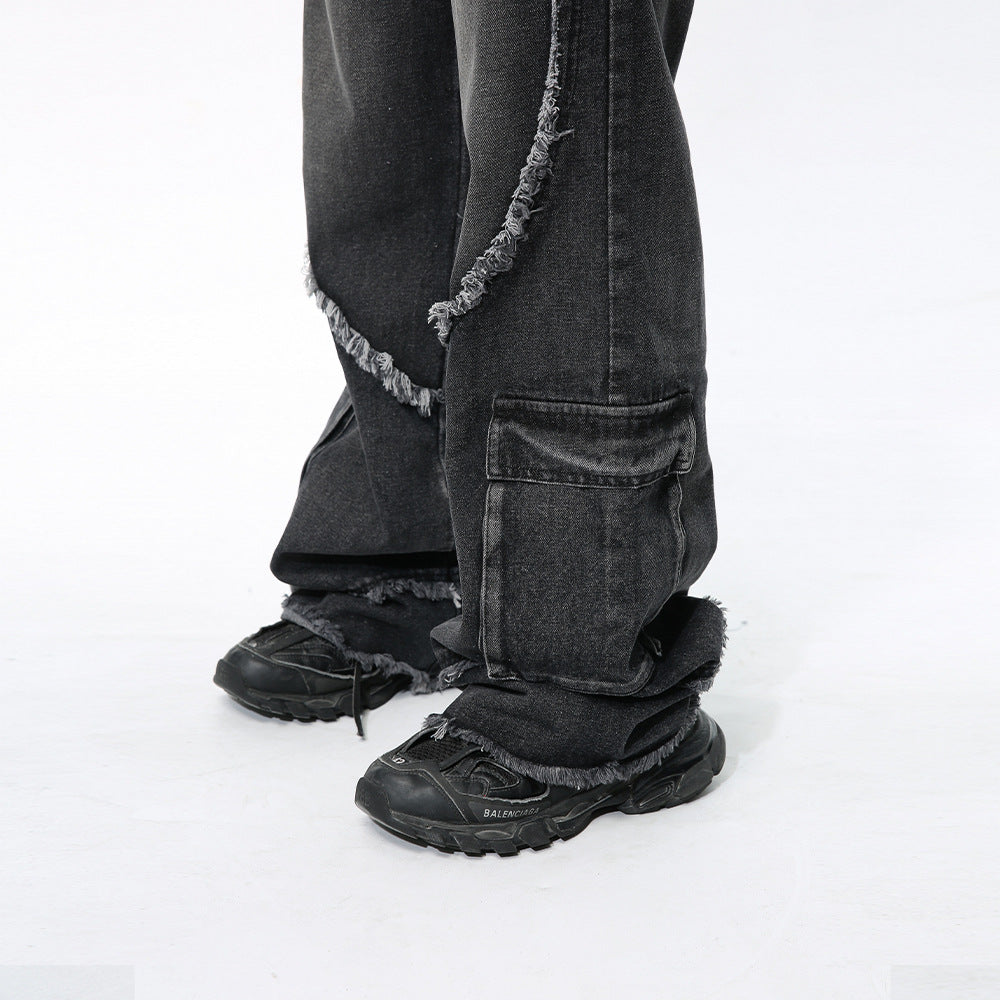 HEART Baggy Embroidered Jeans